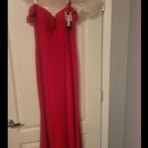 NWT off shoulder red gown